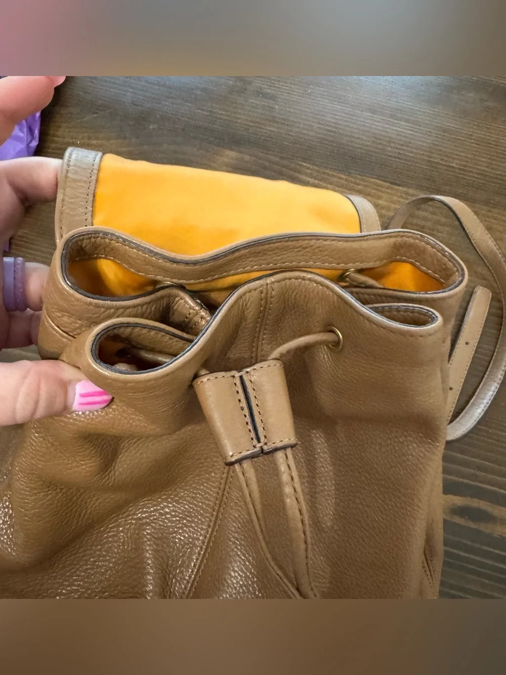 Coach park tan leather backpack